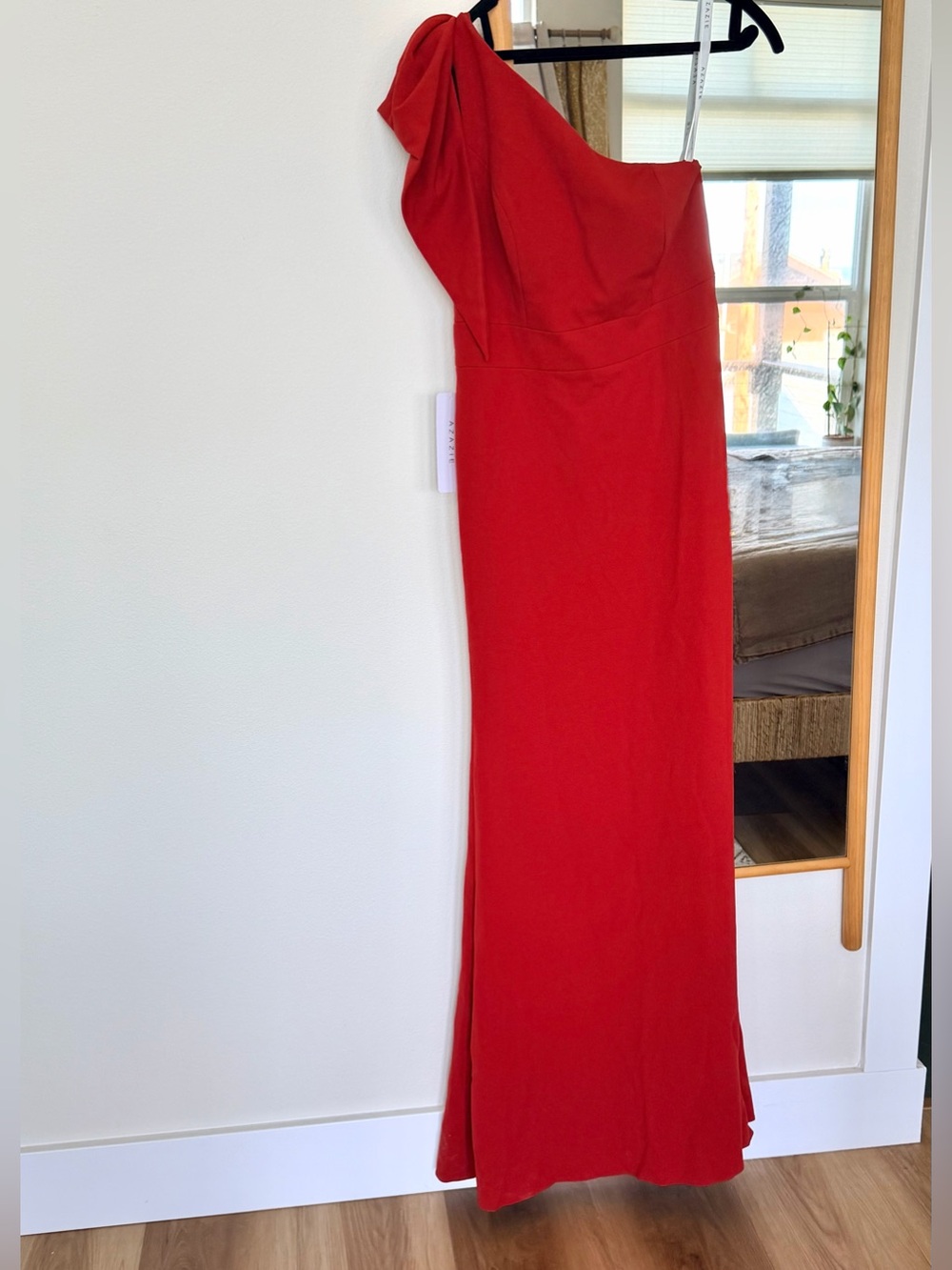 NWT Azazie Rinna Red One-Shoulder Evening Gown *see measurements in photo